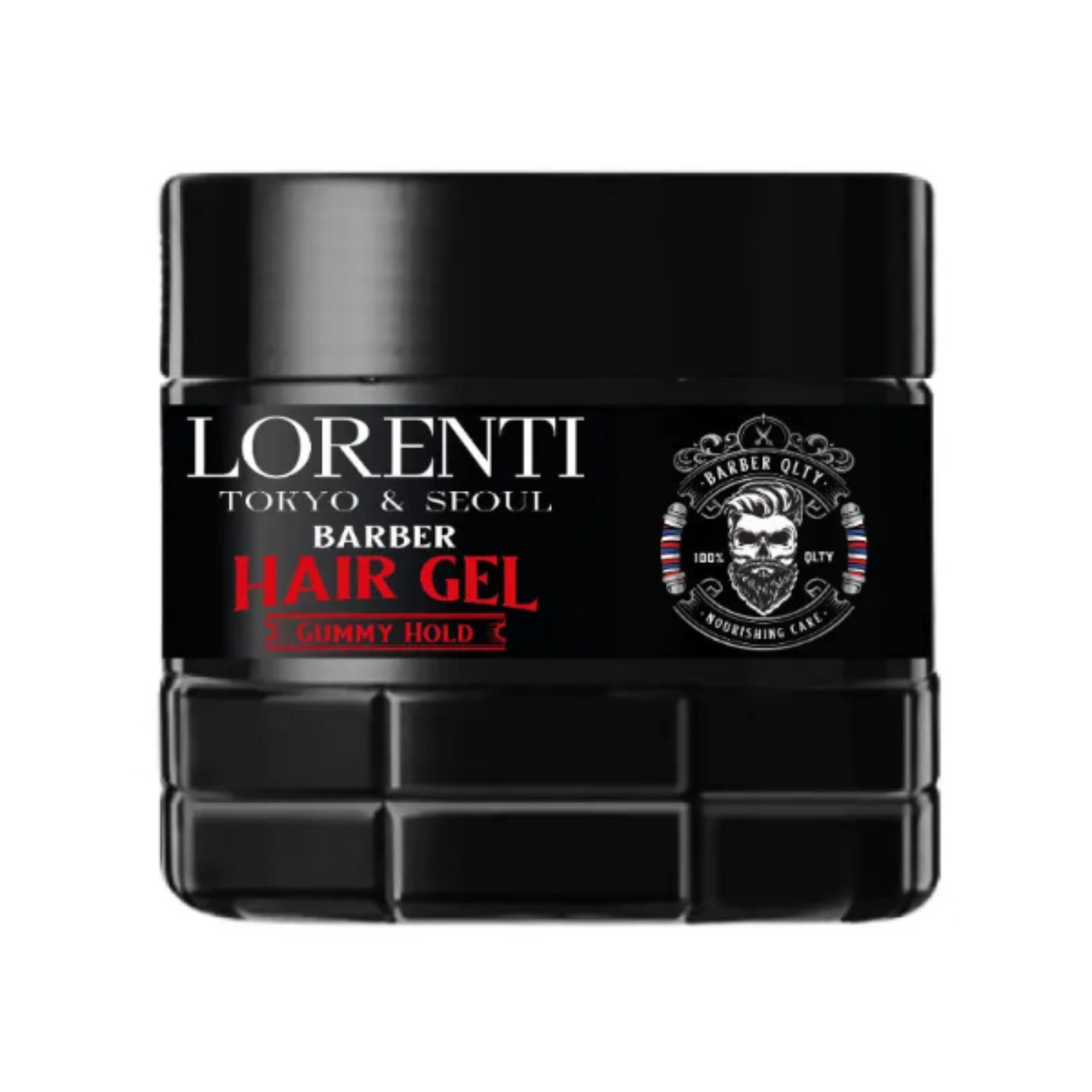Lorenti Barber Hair Gel jar on a white background