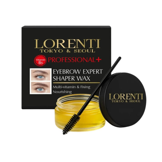 Lorenti eyebrow expert shaper wax with packaging on a white background