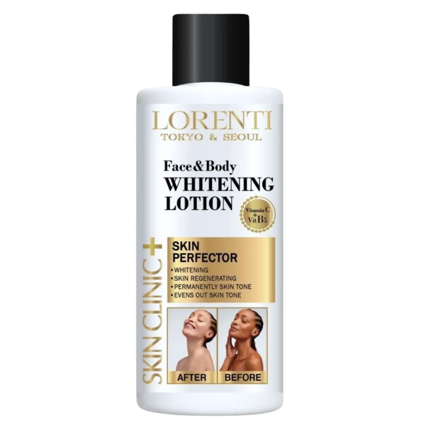 Lorenti Face & Body Whitening Lotion bottle on a white background