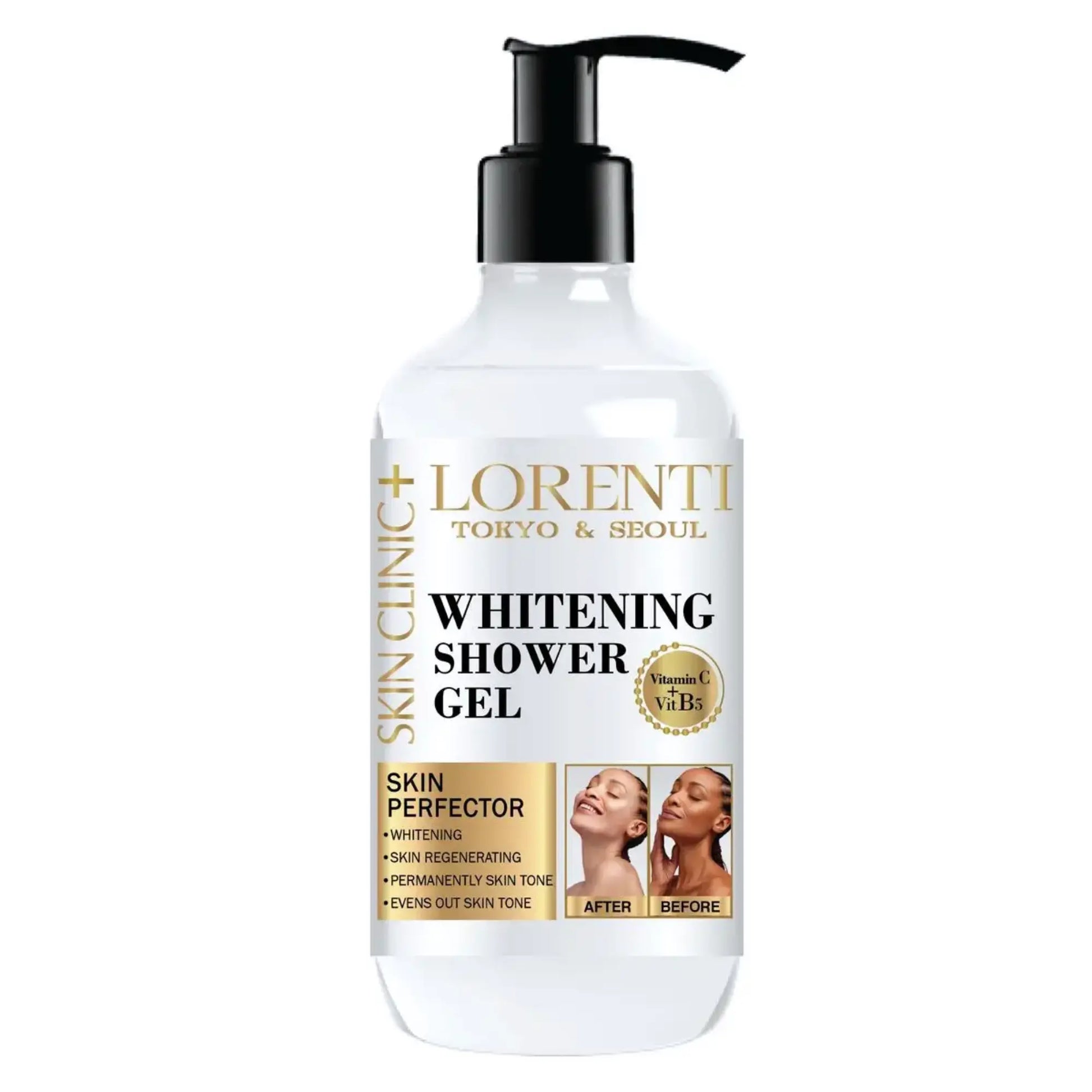 Lorenty Whitening Shower Gel bottle on a white background